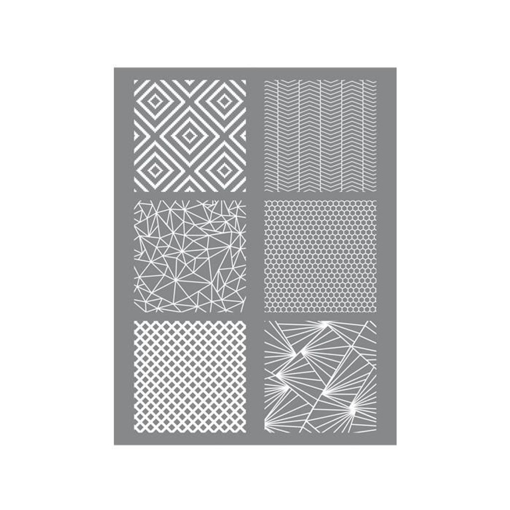 Schablone für Polymer-Ton 11,4 x 15,3 cm - geometrisch