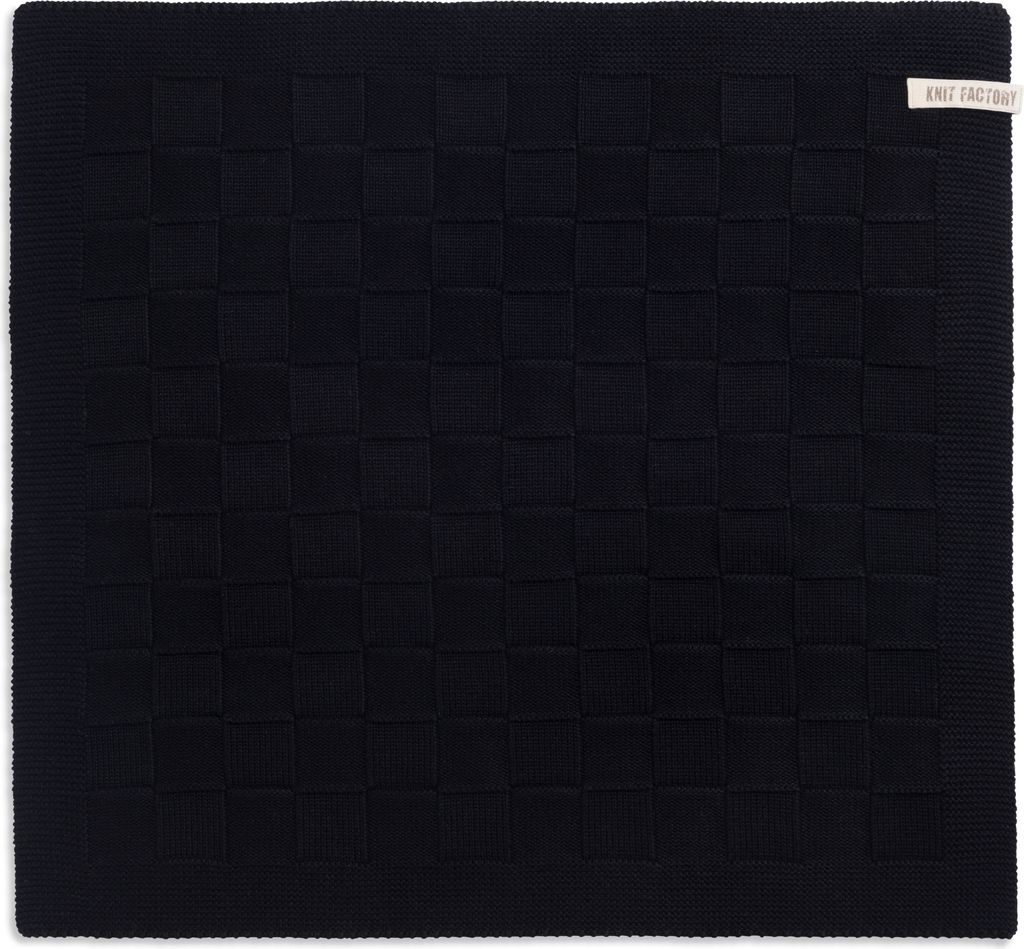 Knit Factory Küchentuch Uni - Schwarz - 50x50 cm