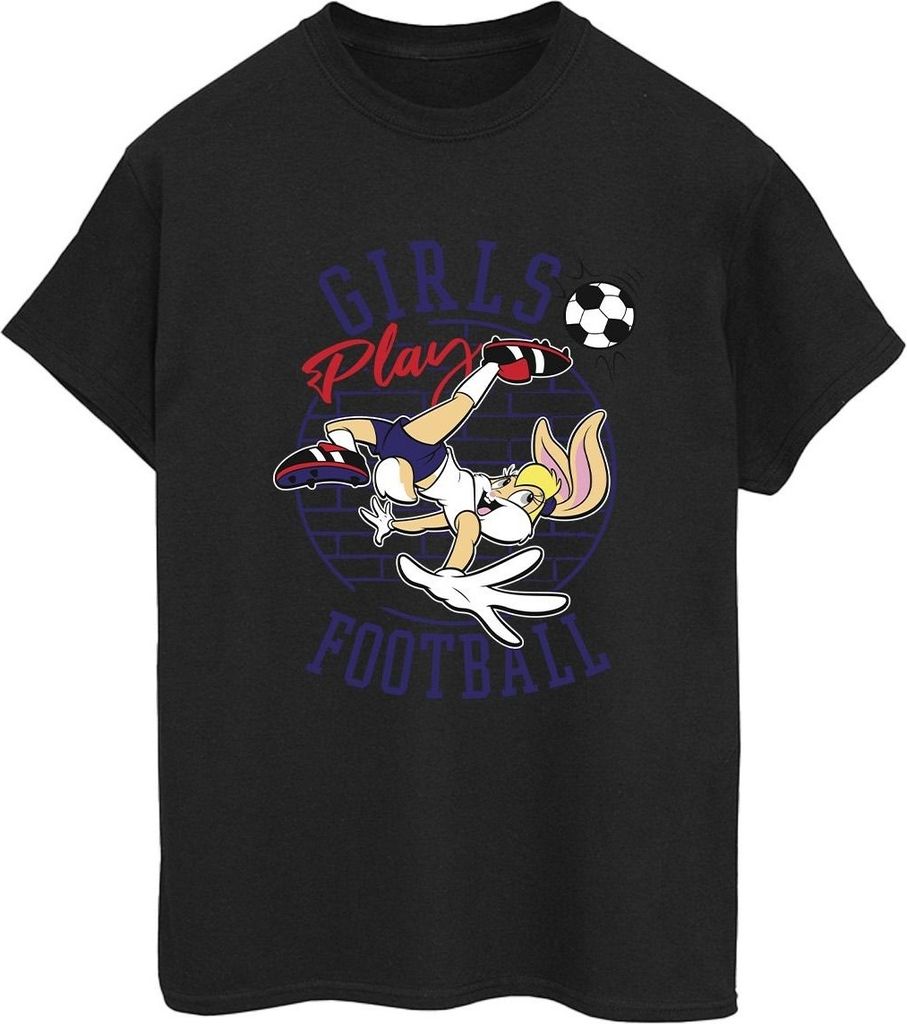Looney Tunes - "Girls Play Football" T-Shirt für Damen BI52340 (M) (Schwarz)