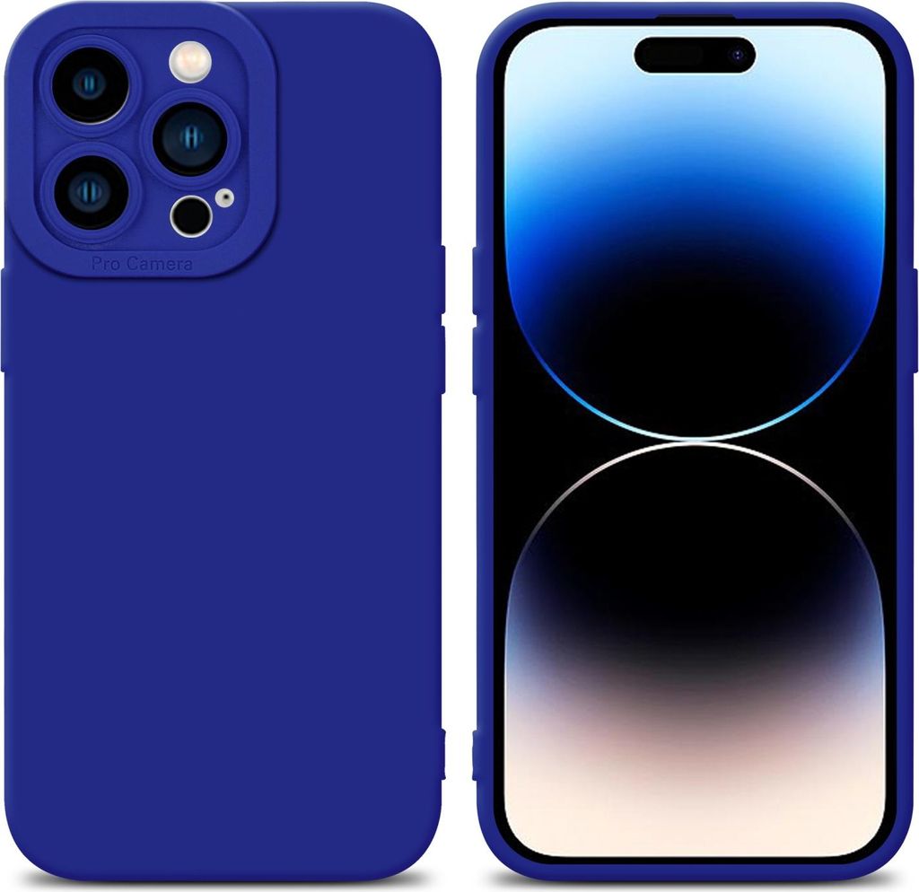 Cadorabo Hülle für Apple iPhone 14 PRO MAX Schutz Hülle in Blau TPU Silikon Etui Case Handyhülle