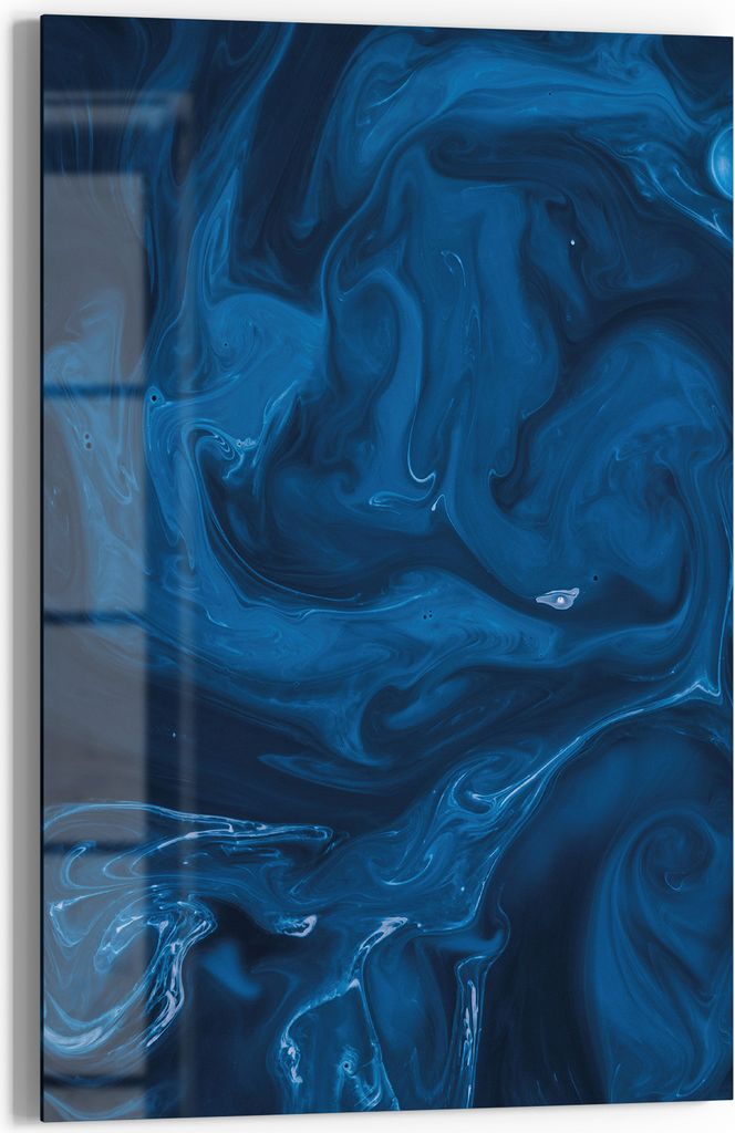 DEQOART Glasbild Echtglas 40x60 cm 'Ruhige Meeresströmungen' Wandbild Bild modern Deko