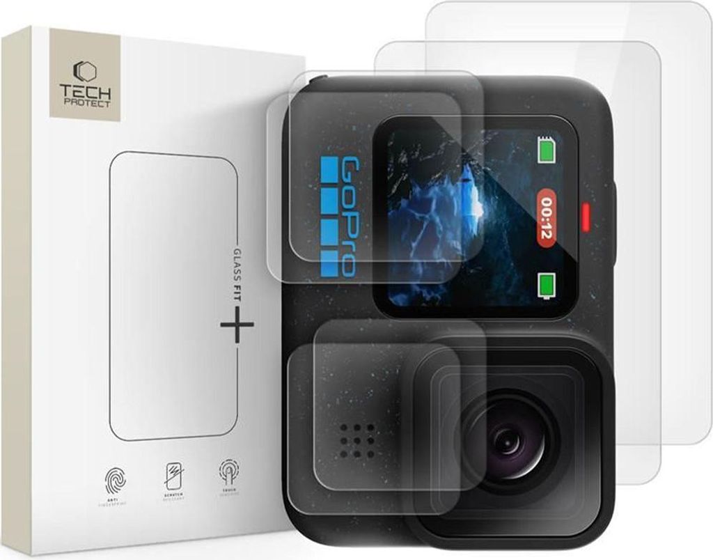 Tech-Protect Glas Fit+ 2er-Pack für Gopro Hero 9 / 10 / 11 / 12 - Klar