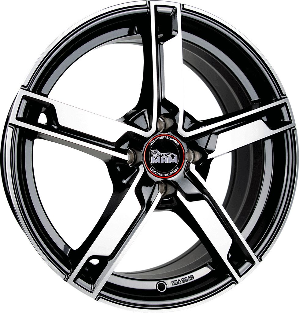 17 Zoll MAM W4 5x100 ET35 Alufelgen BLACK FRONT POLISH