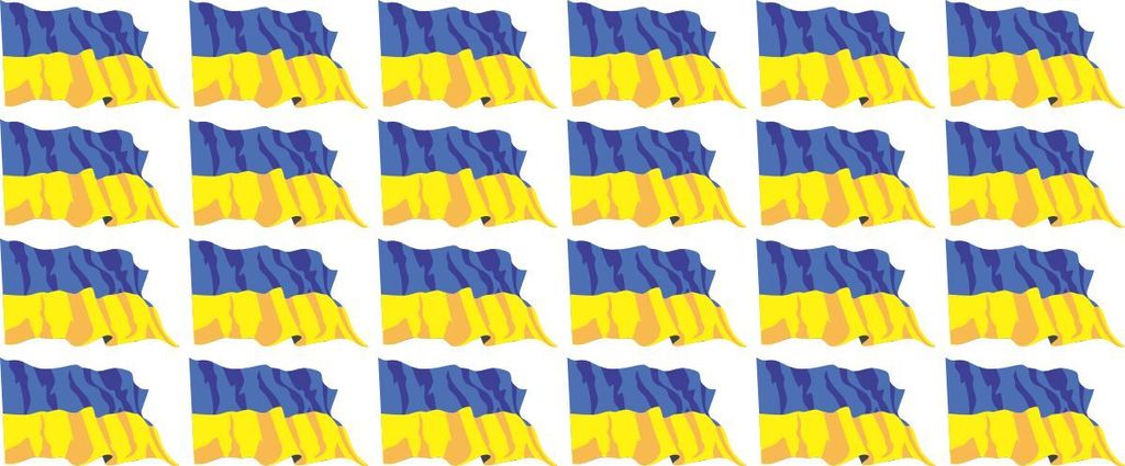 Mini Aufkleber Set - Pack wehend - 33x20mm - selbstklebender Sticker - Ukraine - Flagge / Banner / Standarte fürs Auto, Büro, zu Hause und die Sc...