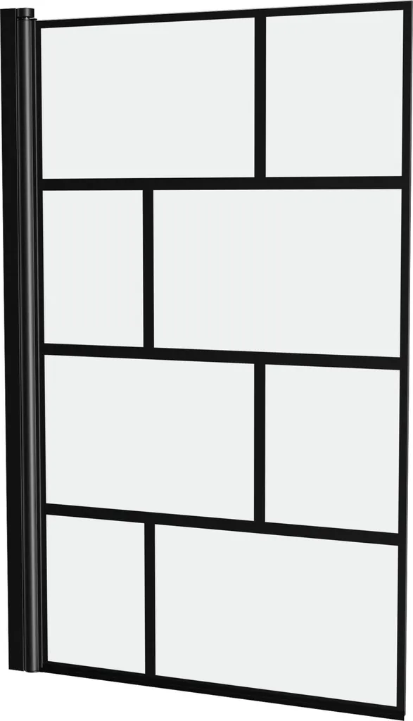 Pare-baignoire pivotant 75x125cm BLOCKS SCREEN Finition Noir Mat