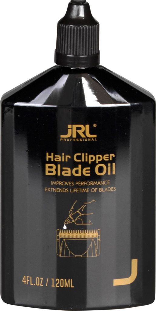 A bottle of JRL Professional Hair Clipper Blade Oil.
