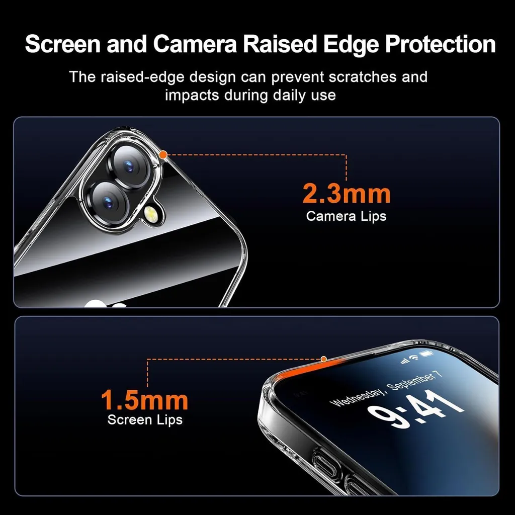 Pack Coque iPhone 16 Antichoc Transparente avec Verres Trempés Écran