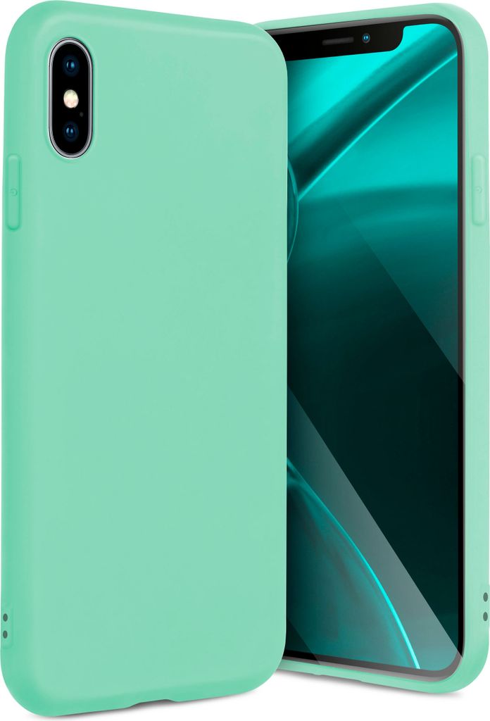 ONEFLOW Slim Case kompatibel mit Apple iPhone X / iPhone XS - Hülle ultra dünn aus Silikon, Mint