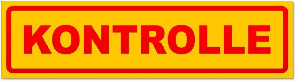 Kiwistar - Autoaufkleber - Rot - 20 x 5,3 cm - Kontrolle invertiert - Hinweis Aufkleber Sticker für Auto, Kfz, Fahrrad, PKW, LKW