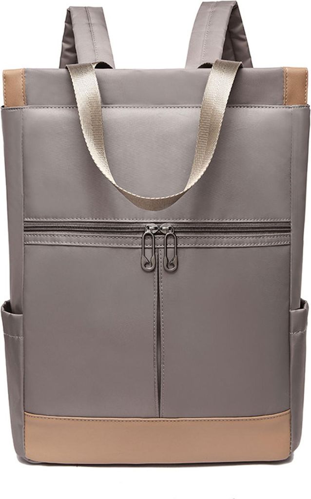 STILVORA Laptop-Taschen Damen, Oxford Rucksack Damen, Rucksack mit Farbkontrast, Handtasche und Rucksack 2in1, Stylischer Rucksack für Frauen, Braun