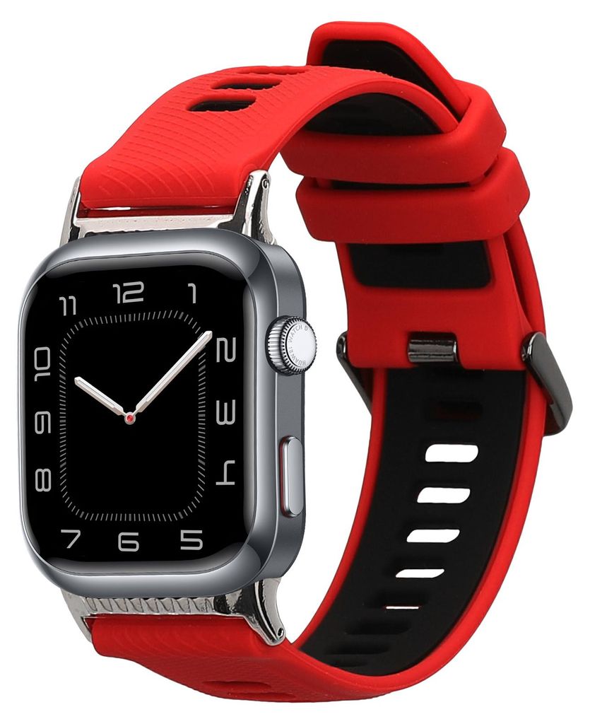 kwmobile Silikon Uhrenarmband für Huawei Watch D2 Armband - Ersatzarmband für Fitnesstracker - Wechselarmband Smartwatch - Rot Schwarz