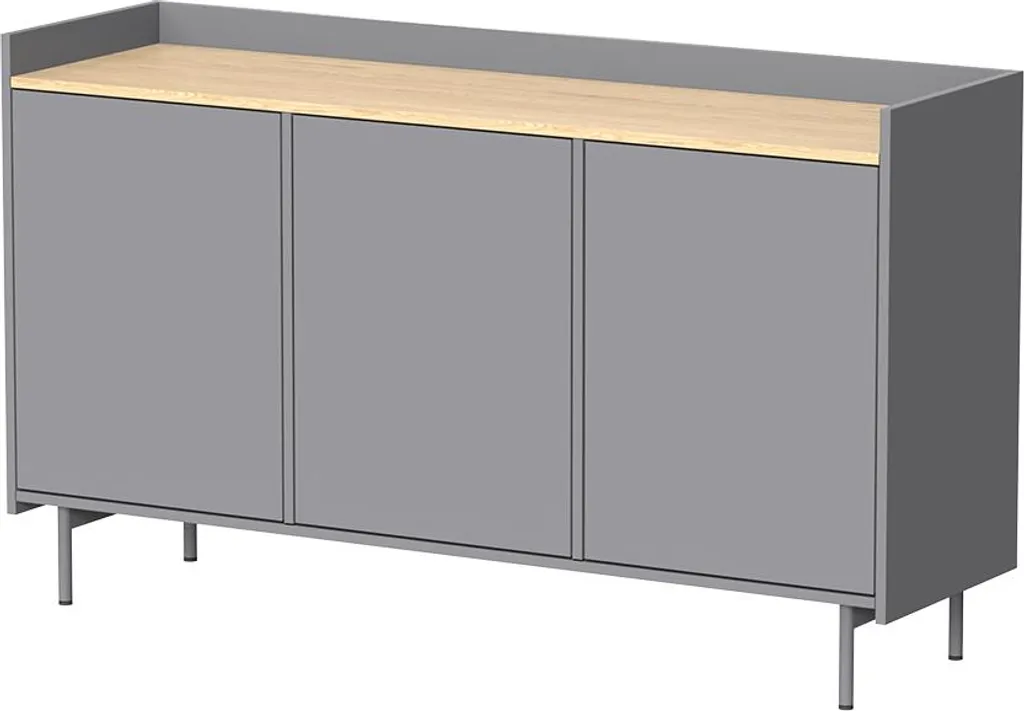 Meuble de Chambre Gris 140x82 cm, Commode Vicco Velina Large Rangement
