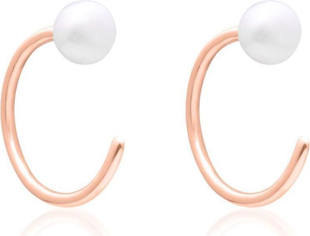 Damen Ohrklemmen von JEWLIX aus 925er Silber, rosé, Zirkonia