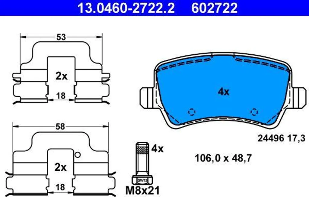 Kit plaquettes de frein ATE pour Volvo XC70 et V70, idéal conduite chargée
