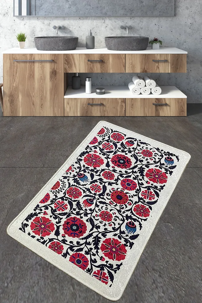 Tapis de bain multicolore Sheffield en microfibre douce 700 g/m² Pro