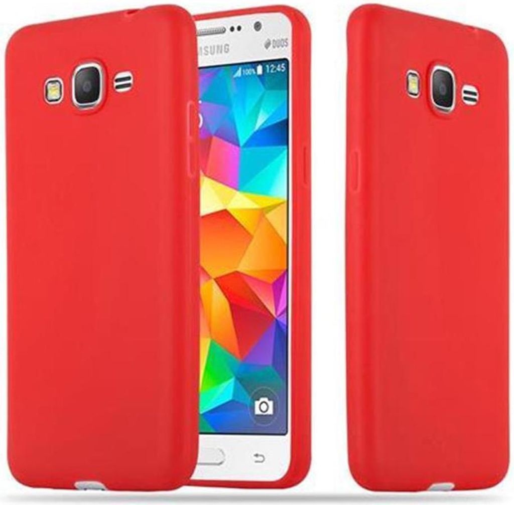 Cadorabo Hülle für Samsung Galaxy GRAND PRIME Schutzhülle in Rot Handyhülle TPU Silikon Etui Case Cover