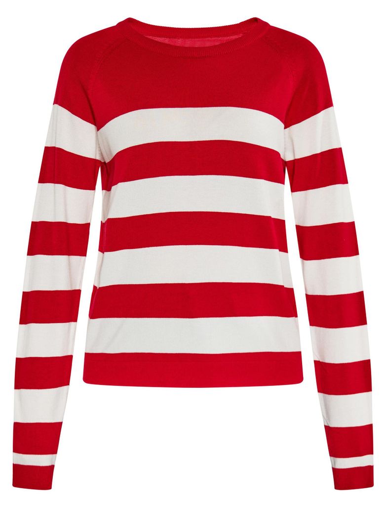 Mutha Damen Pullover - rot-weiß, XL