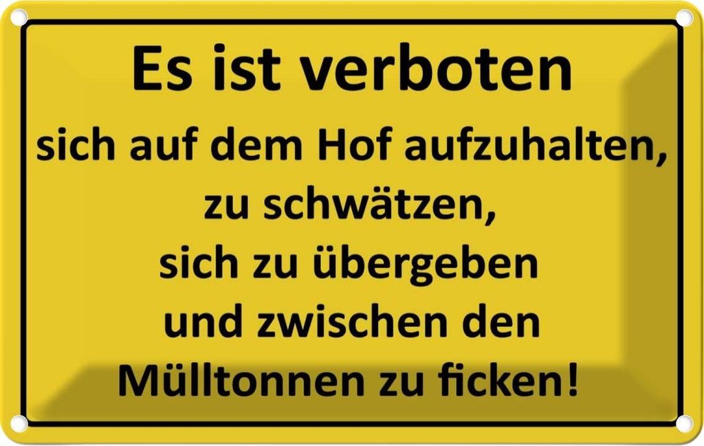 vianmo Blechschild 20x30 cm Es Ist verboten auf dem Hof Warnschild Hinweisschild Sicherheit Vorsicht