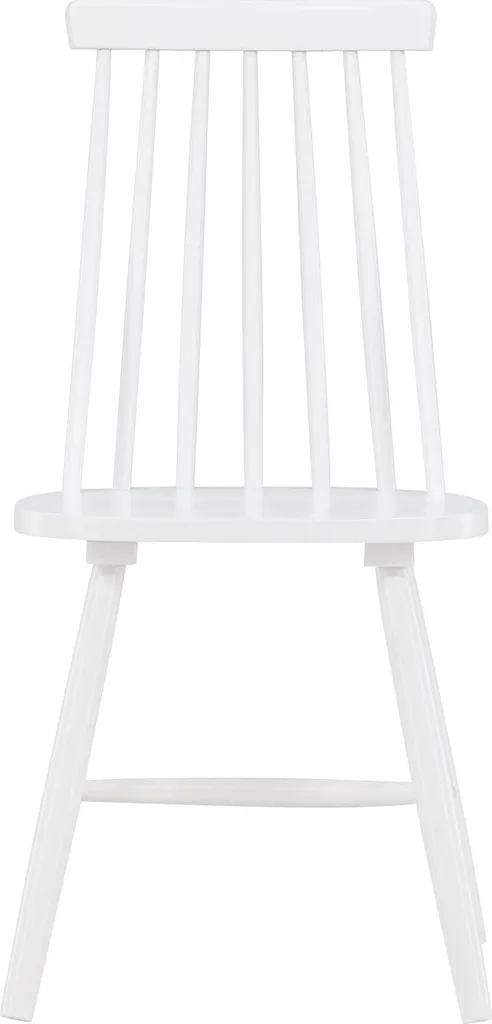Chaise Lönneberga bois blanc robuste avec dossier à barreaux design
