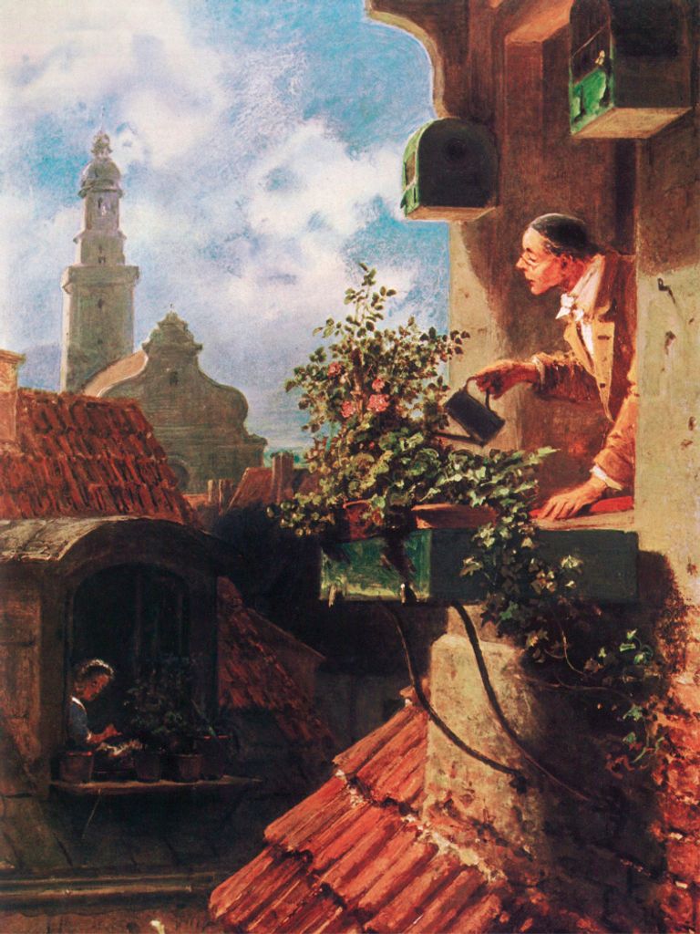 Carl Spitzweg Kunstdruck Bild - Die Dachstube, 1849 (80 x 60 cm)