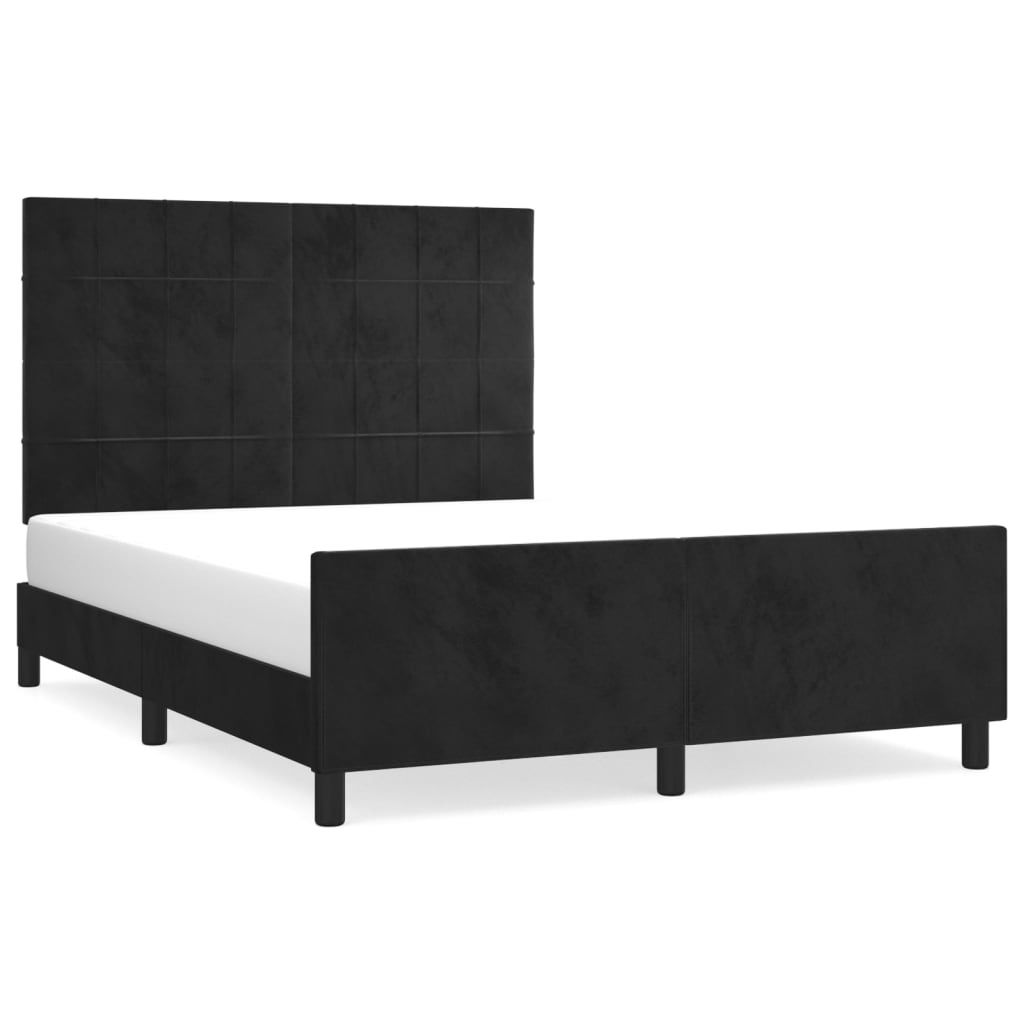 vidaXL Bettgestell ohne Matratze Schwarz 140x190 cm Samt