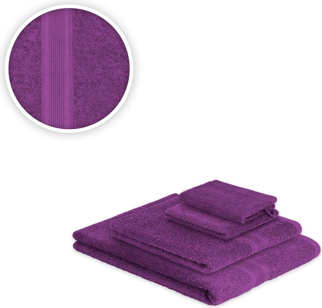 Handtücher Kombi Single-Set 4-teilig 500 g/m² Lila