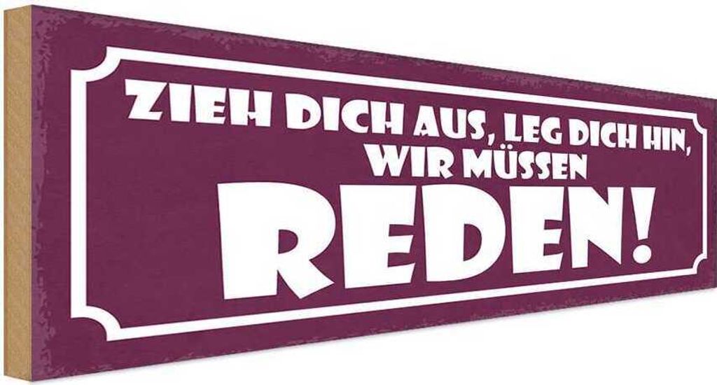 vianmo Holzschild 10x27 cm zieh dich aus wir müssen reden Dekoration