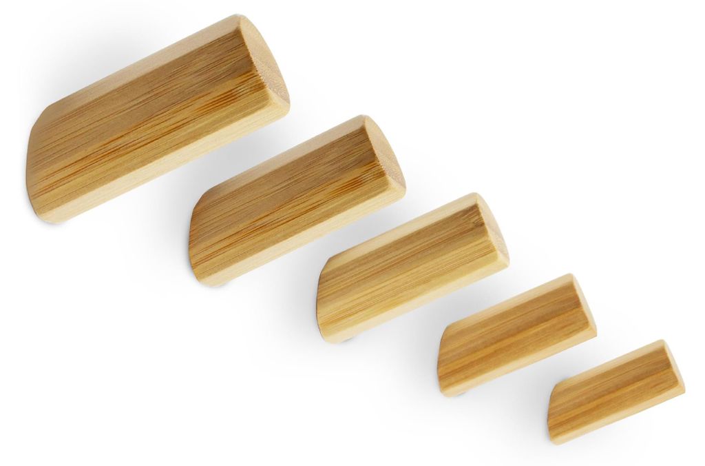 Bambus-Wandhaken, 5er-Set, stilvolle Holzhaken für Jacken, Mäntel, Schals, Handtaschen, Hüte und mehr, minimalistische Kleiderhaken, natürliche...