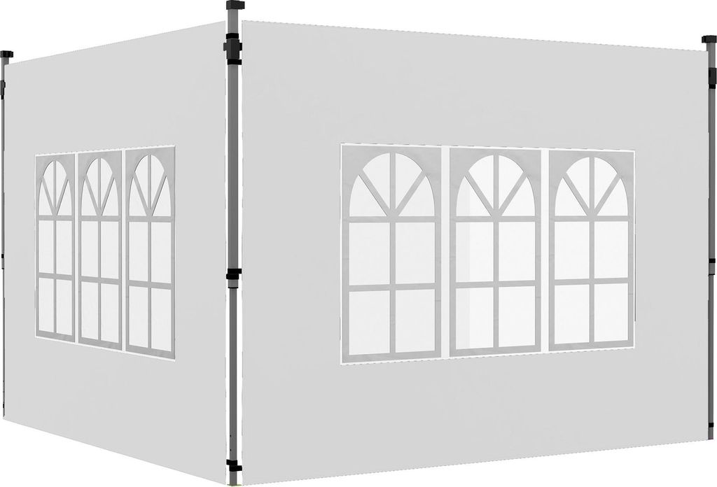 Wasserdichte Pavillon-Seitenwände mit Fenstern, 3x3/3x4 m, Produktbild 