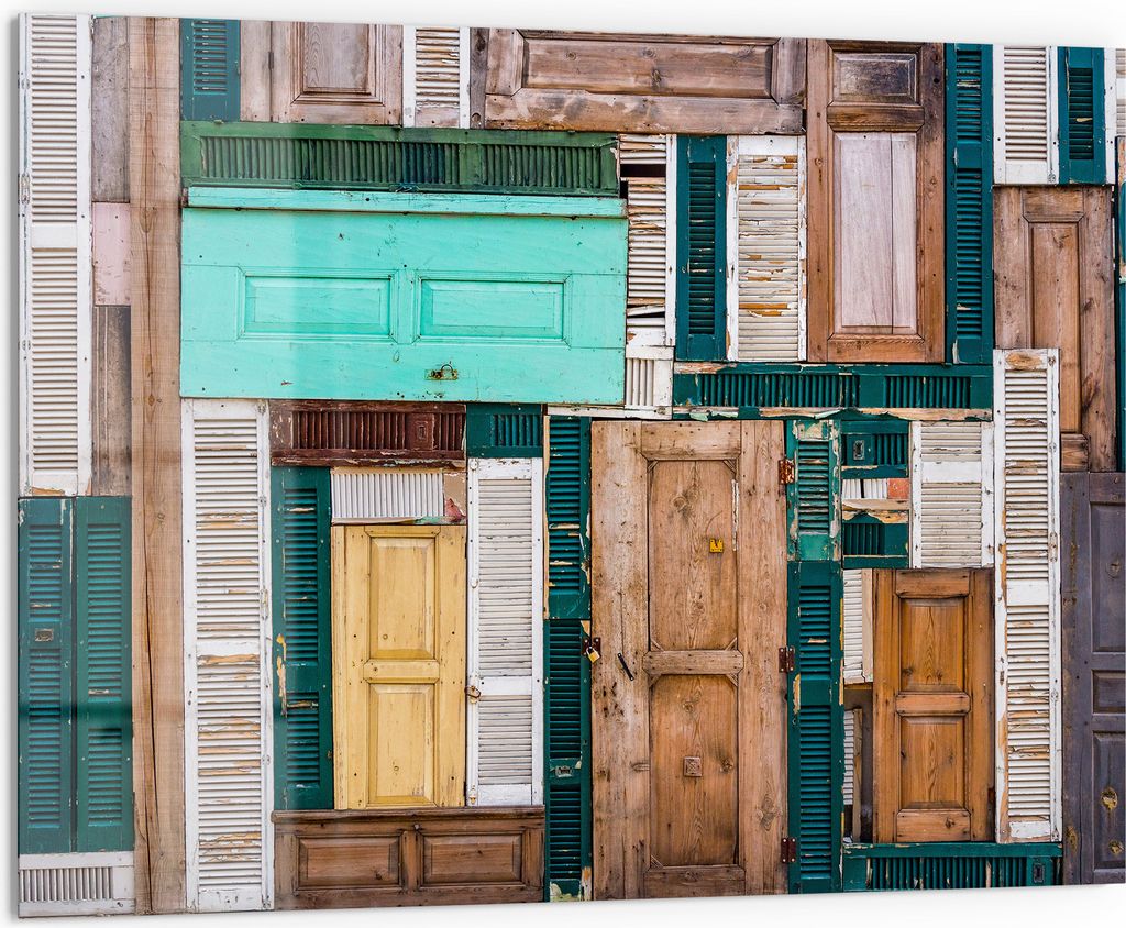 DEQORI Küchenrückwand Glas 80x60 cm 'Vergangene Portale' Spritzschutz Bad Rückwand Küche
