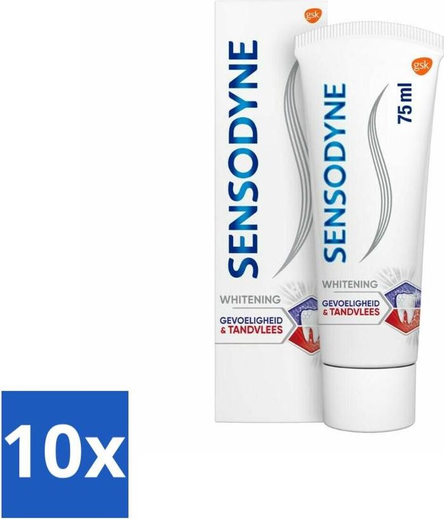 Sensodyne - Zahnpasta - Empfindlichkeit & Zahnfleisch - Aufhellung - Empfindliche Zähne - 75 ml - Vorteilspack - 10 Stücke