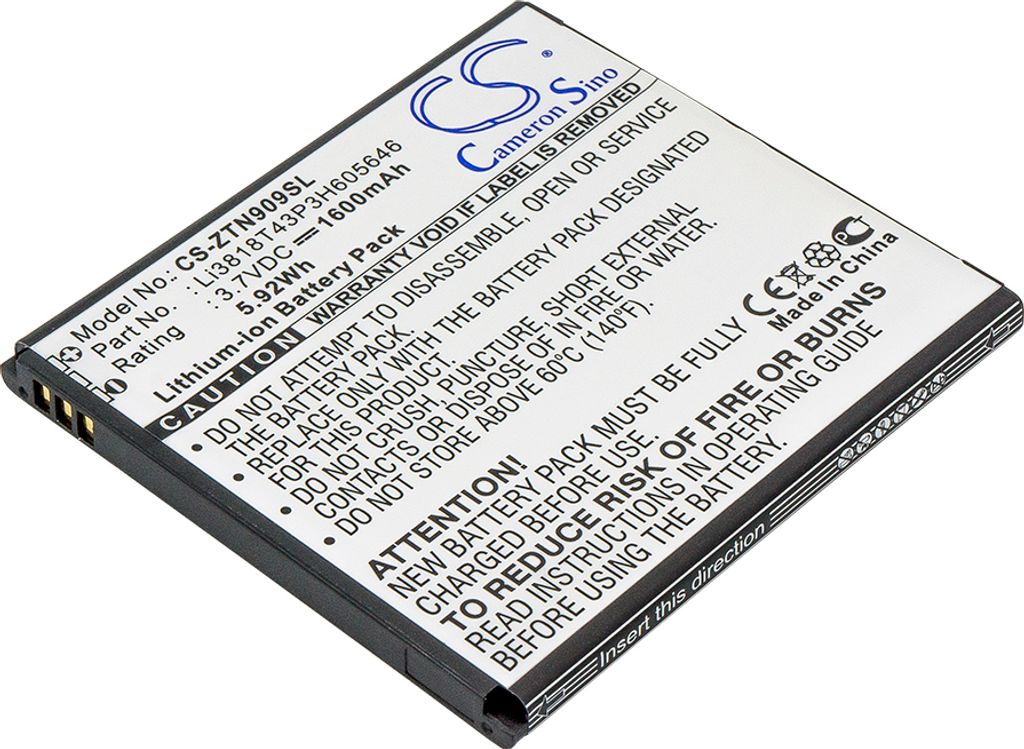 TECHTEK Akku Kompatibel mit [ZTE] N909, U818, V818, für Produktbild 