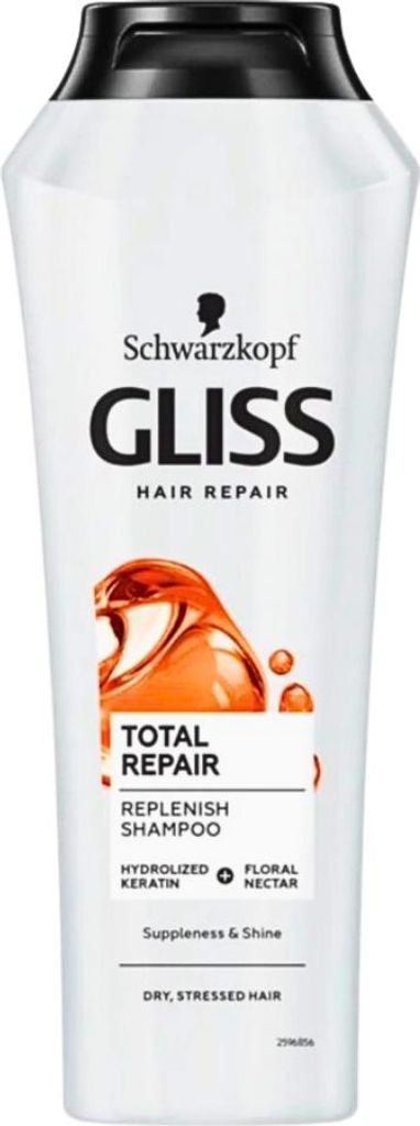 Gliss-Kur - Shampoo - Total Repair - Regeneriert & Stärkt - Hydrolysiert - 400 ml - 1 Stück