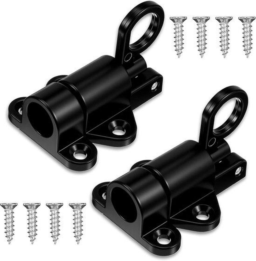 2 Stück Selbstschließende Türschlösser - 58 × 44 × 45 mm - Sicherheits-Schließsystem mit Federn - Schwarze Schiebetürverschluss für Schrä...