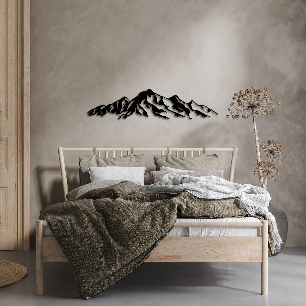 Wallity, Mountain - 285, Wanddeko, Schwarz, Metall, 16 x 68 Produktbild 