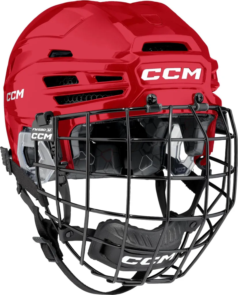Casque CCM Tacks 910 Combo rouge L avec mousse de confort et grille
