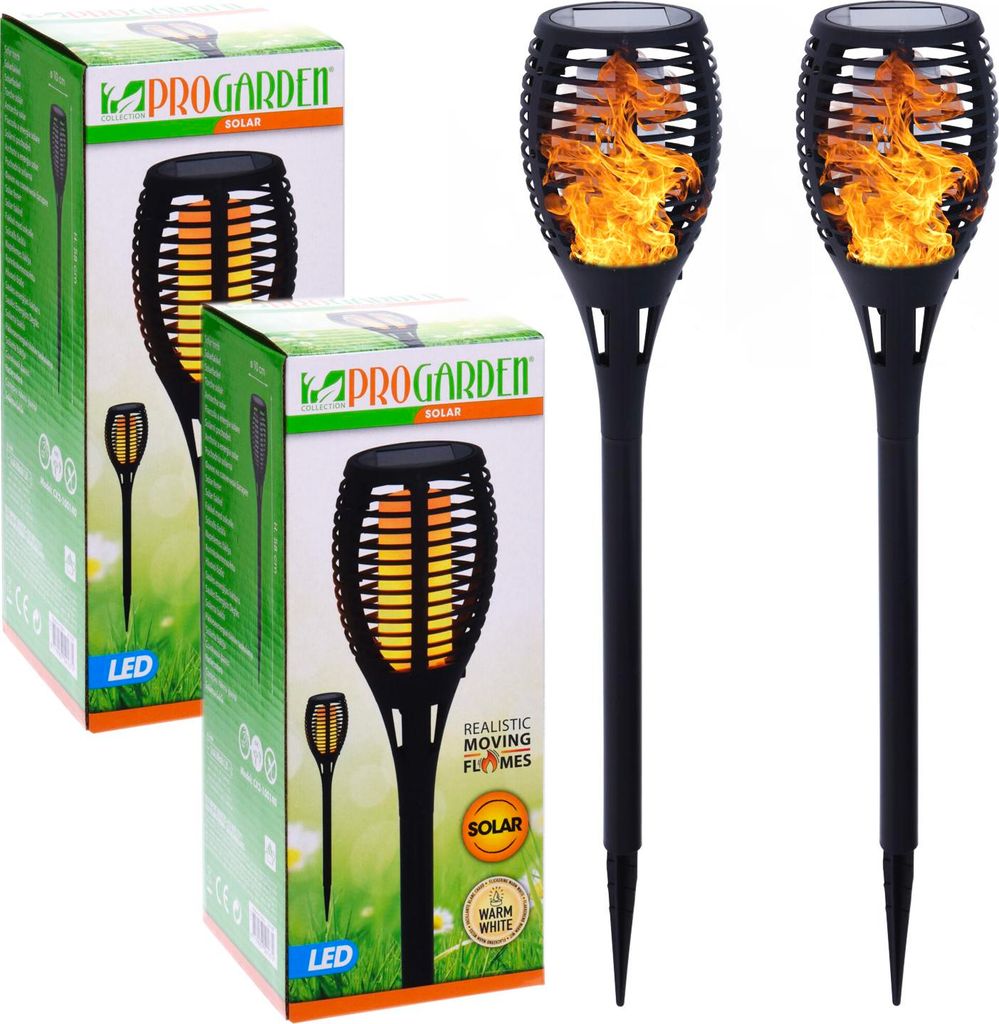 Zestaw 2 Lamp Solarnych Led Pochodnia Efekt Płomień Ogień Zdjęcie produktu 