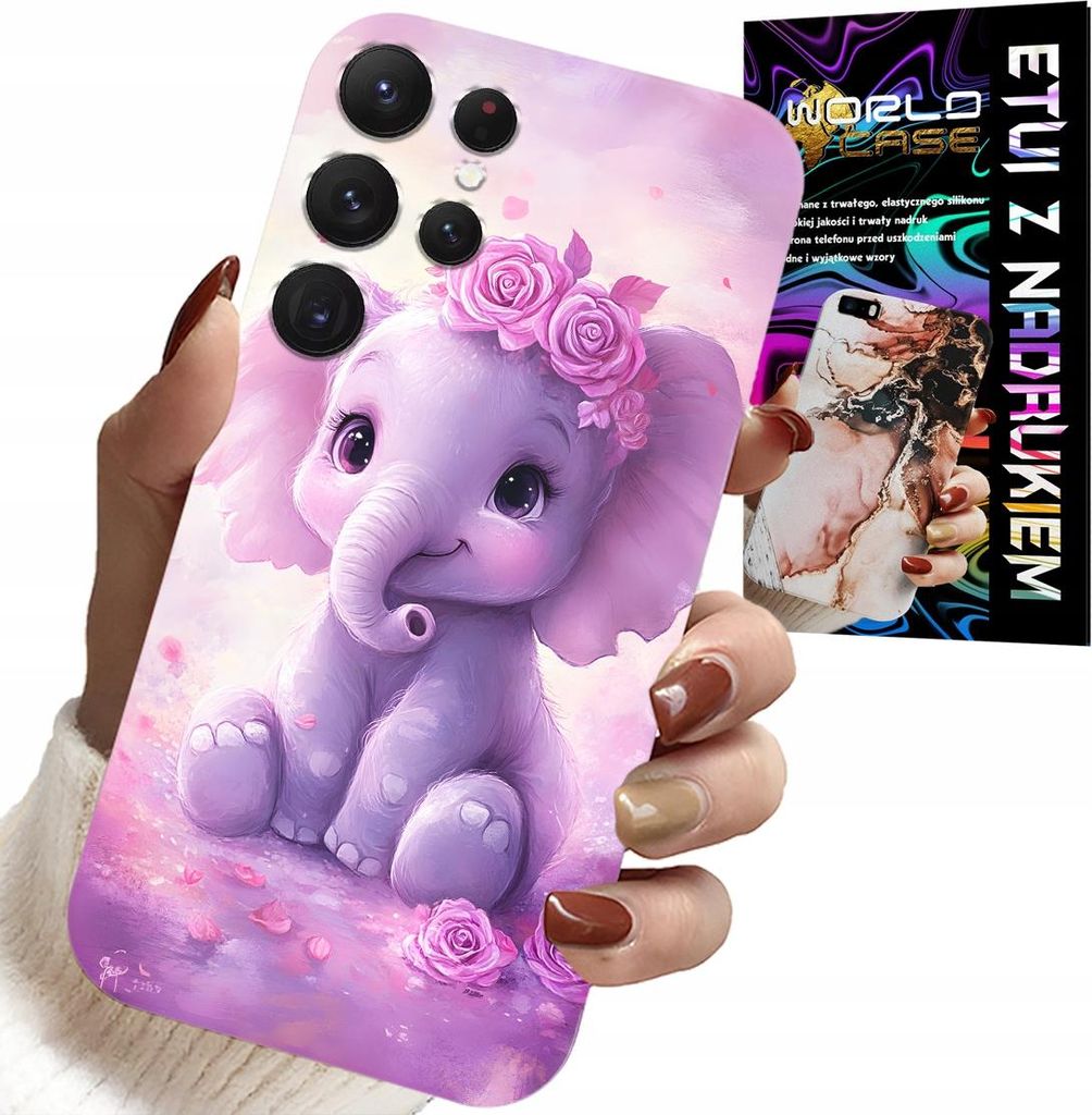 Gehäuse Für Samsung Galaxy S24 Ultra - Niedlicher Elefant Auf Rosa Hintergrund Gehäuse + Folie