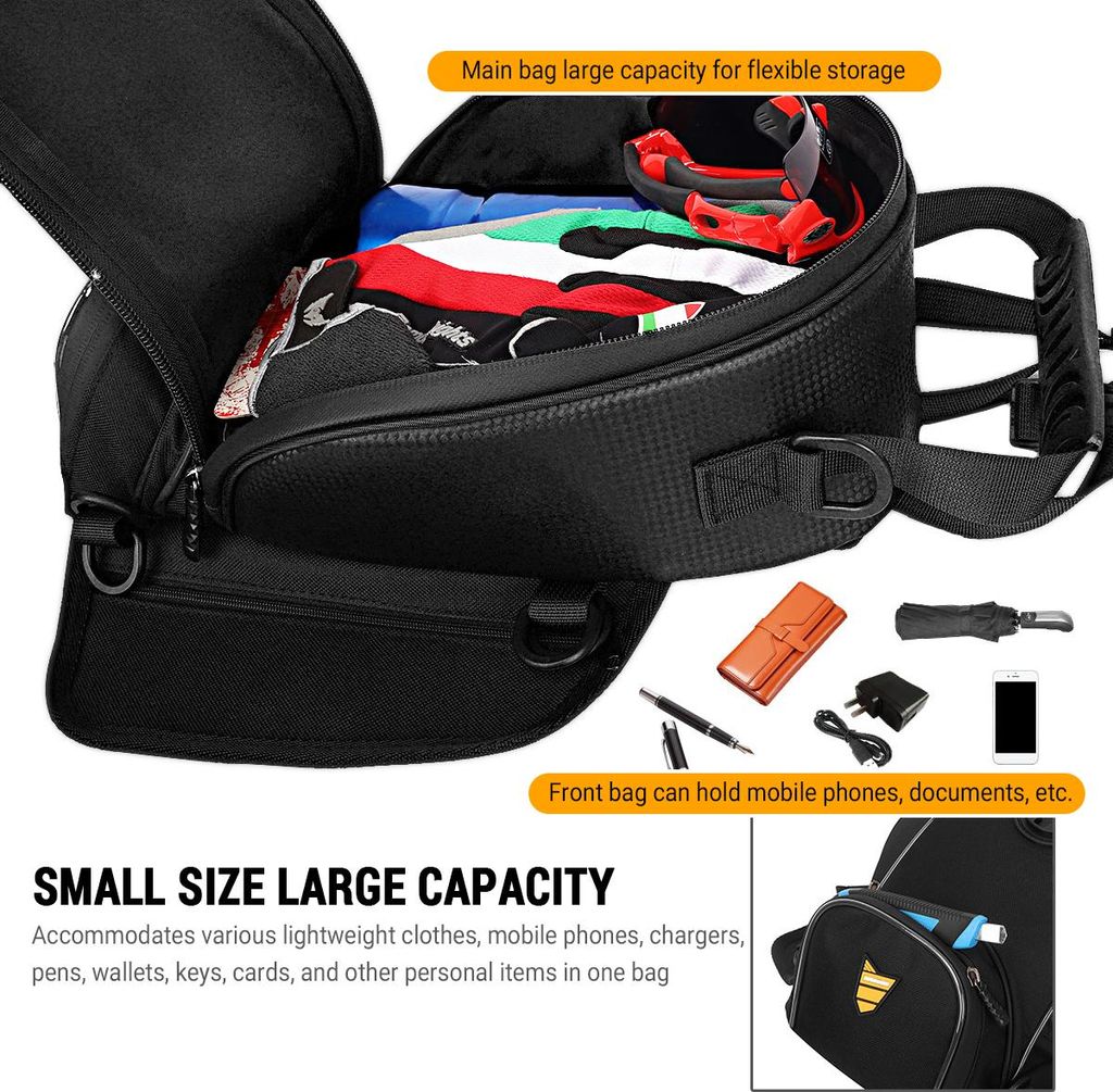 Brrnoo Motorrad-Tankrucksack mit Handyhalter, Multifunktionale wasserdichte Handtasche und Umh?ngetasche fr die Meisten Cross-Riding-Motorr?der