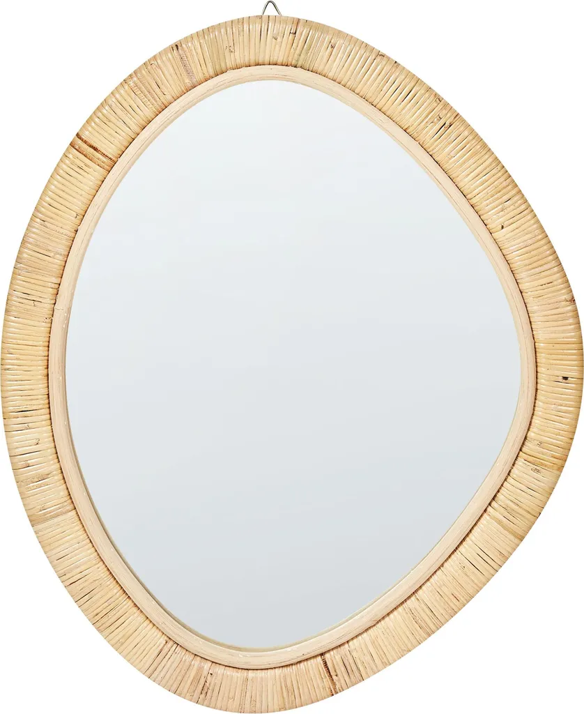 Miroir Zaatari Lumarko en rotin brillant 50x60 cm - Finition Premium