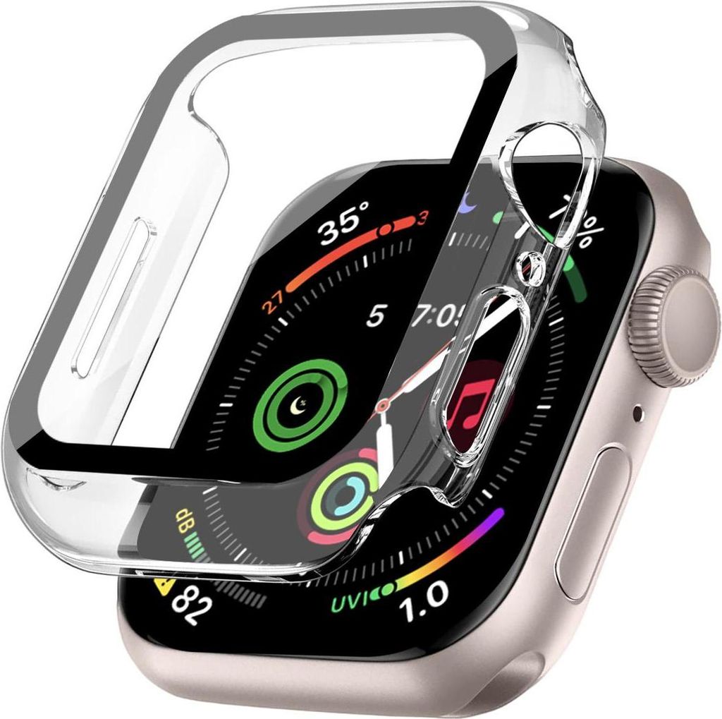 360 Grad Smartwatch Hülle für Apple Watch Series 7 / 8 / 9 41 mm mit Displayschutz Case Watch Cover Bumper Rundum Schutzhülle Uhr Bildschirmschu...