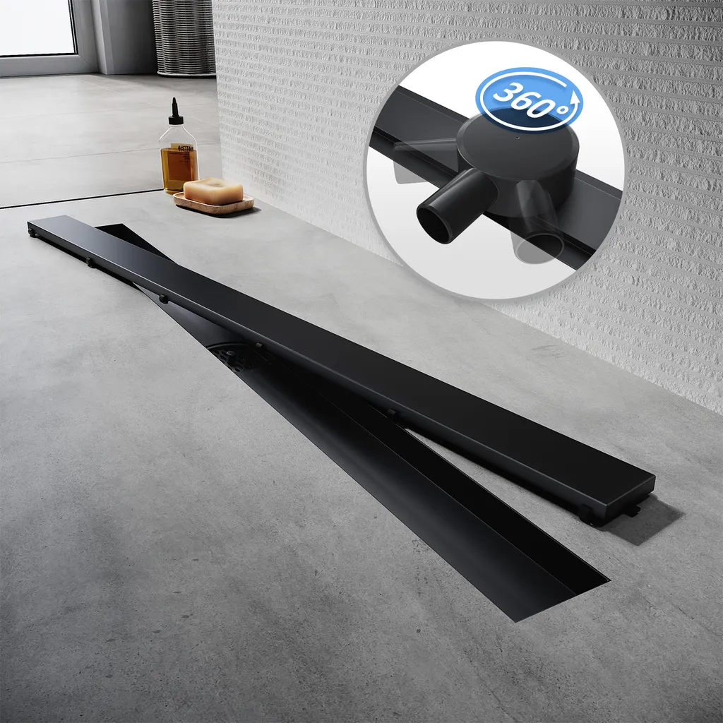 SONNI Canaletta Doccia 80cm Acciaio Inox Sifone 360° per Bagno Moderno