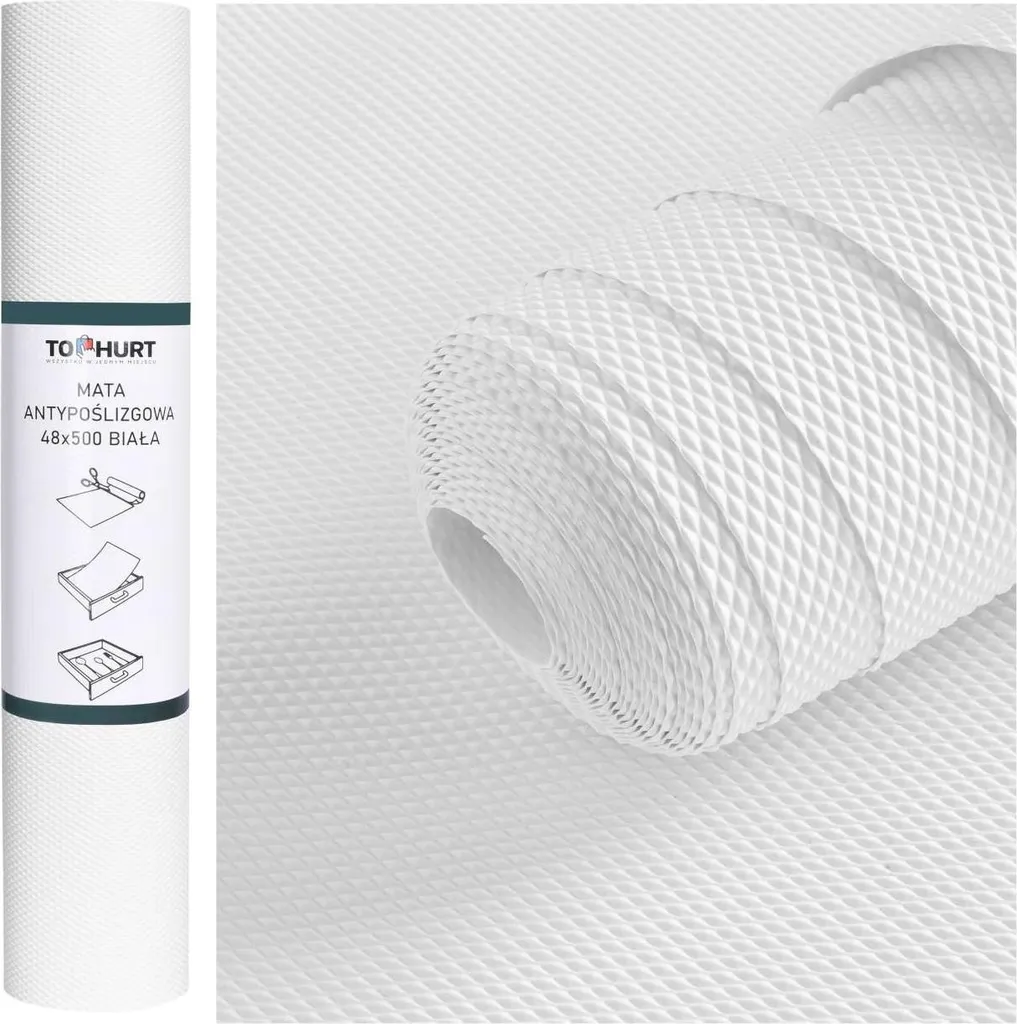Rotolo Antiscivolo Professionale Balve 48x500 cm Bianco per Mobili