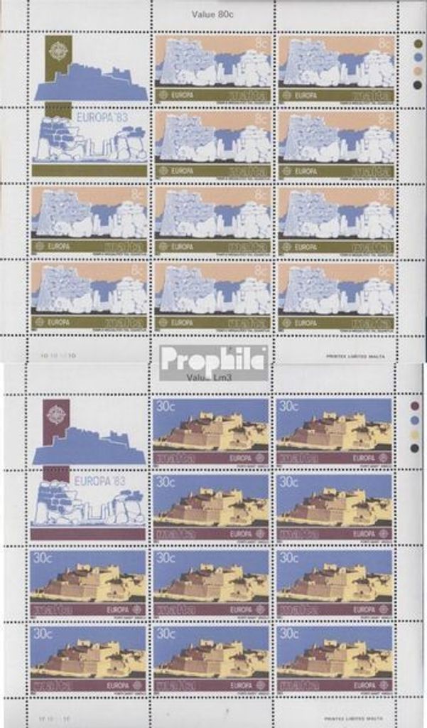 Briefmarken Malta 1983 Mi 680Klb-681Klb Kleinbogen (kompl.Ausg.) postfrisch Große Werke