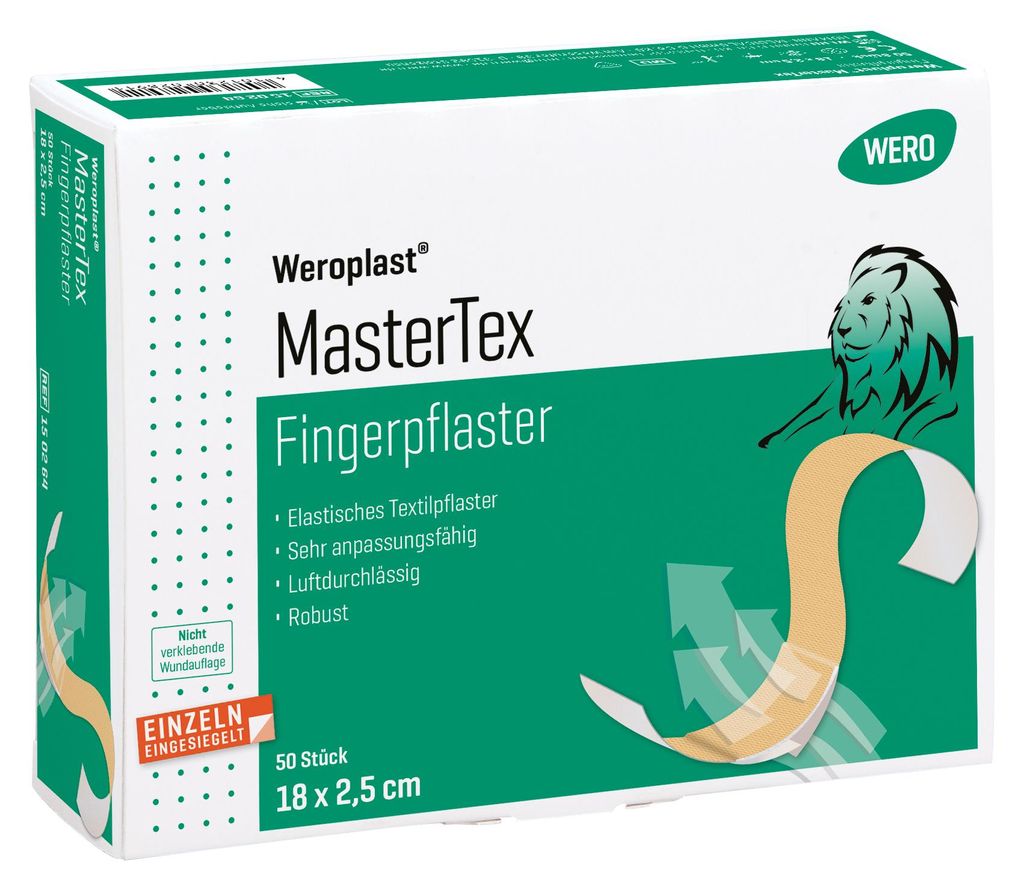 Weroplast MasterTex Fingerpflaster 18 x 2,5 cm, 50 Stk/Pkg Produktbild 