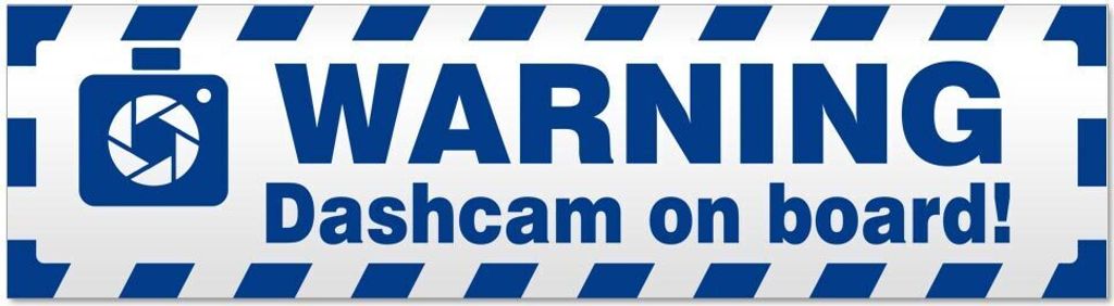 Kiwistar - Autoaufkleber - Verkehrsblau - 60 x 16 cm - Dashcam on Board Warning gestreift - Hinweis Aufkleber Sticker für Auto, Kfz, Fahrrad, PKW,...