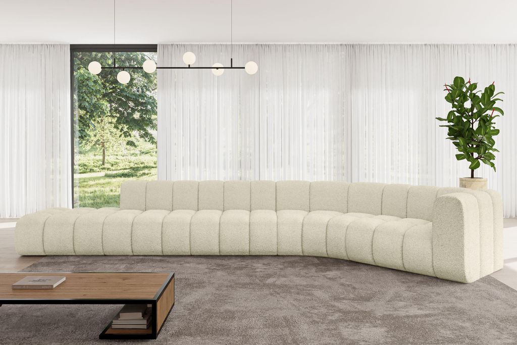 ALTDECOR Modulares Sofa Ecksofa in L-Form - Tilmo-L2 - 490x194x70 cm Beige - Corner modular Sofa Eckcouch Couch Wohnlandschaft Cauchsofa Bodensofa ...