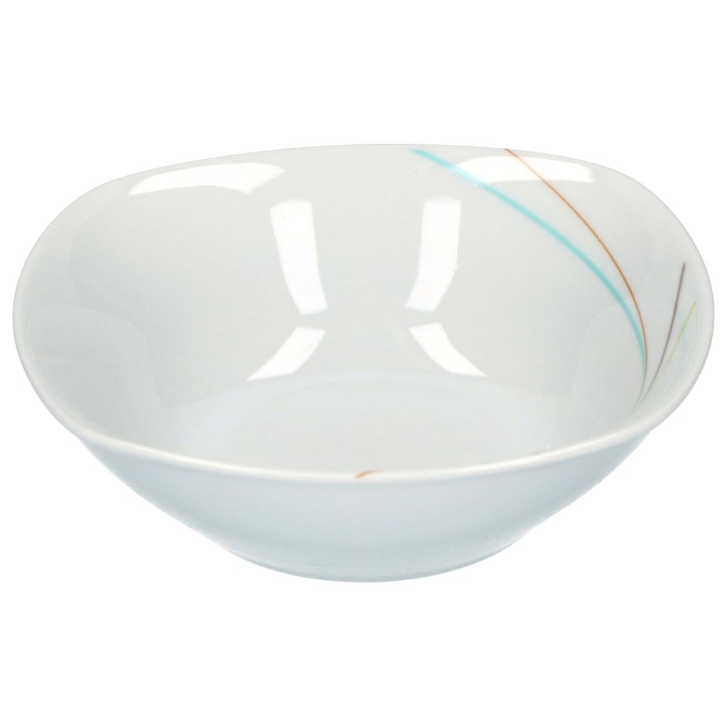 Aliha Müslischale Suppenschale kleine Schale Ø 14,3 cm 300 ml Liniendekor edles Marken-Porzellan
