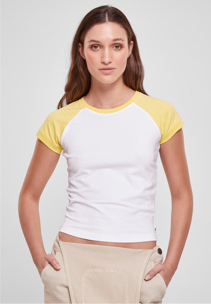 TB5075 - Ladies Organic Stretch Short Retro Baseball Tee white/vintagesun XXL
