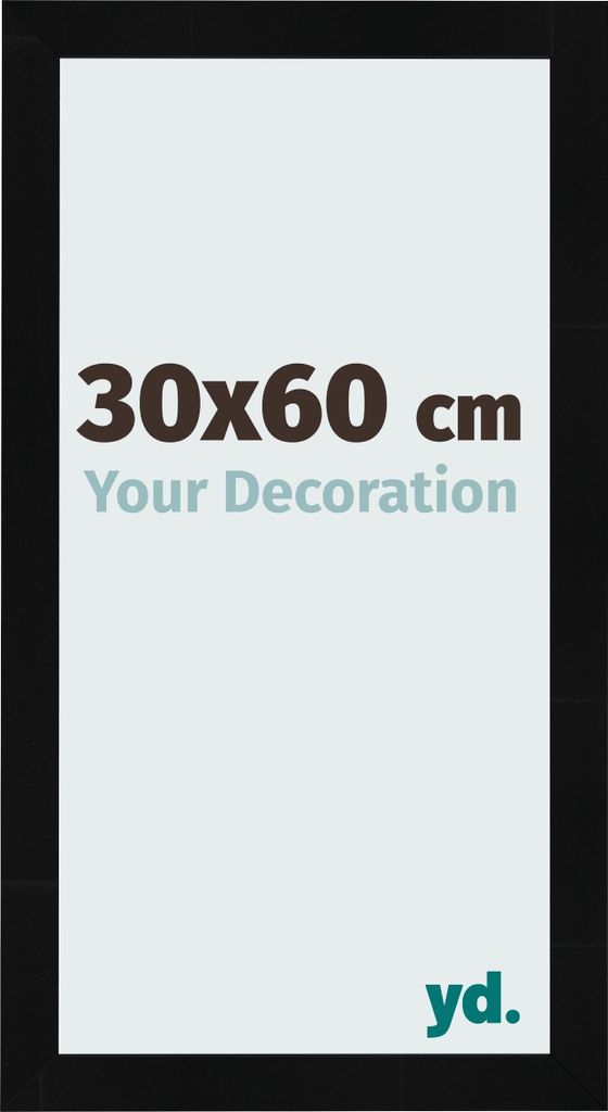 Bilderrahmen, 30x60 cm, Schwarz Hochglanz, MDF, Pisa